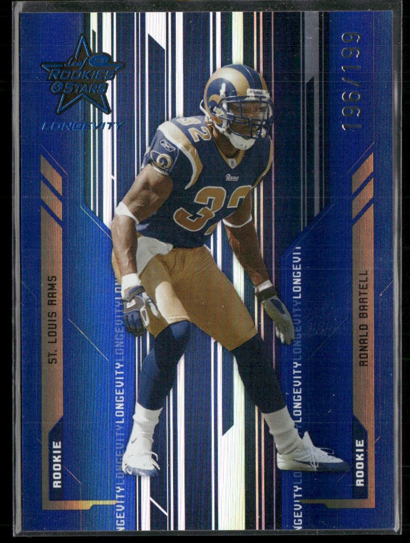 Ronald Bartell 2005 Leaf Rookies & Stars Longevity Sapphire RC /199 #122
