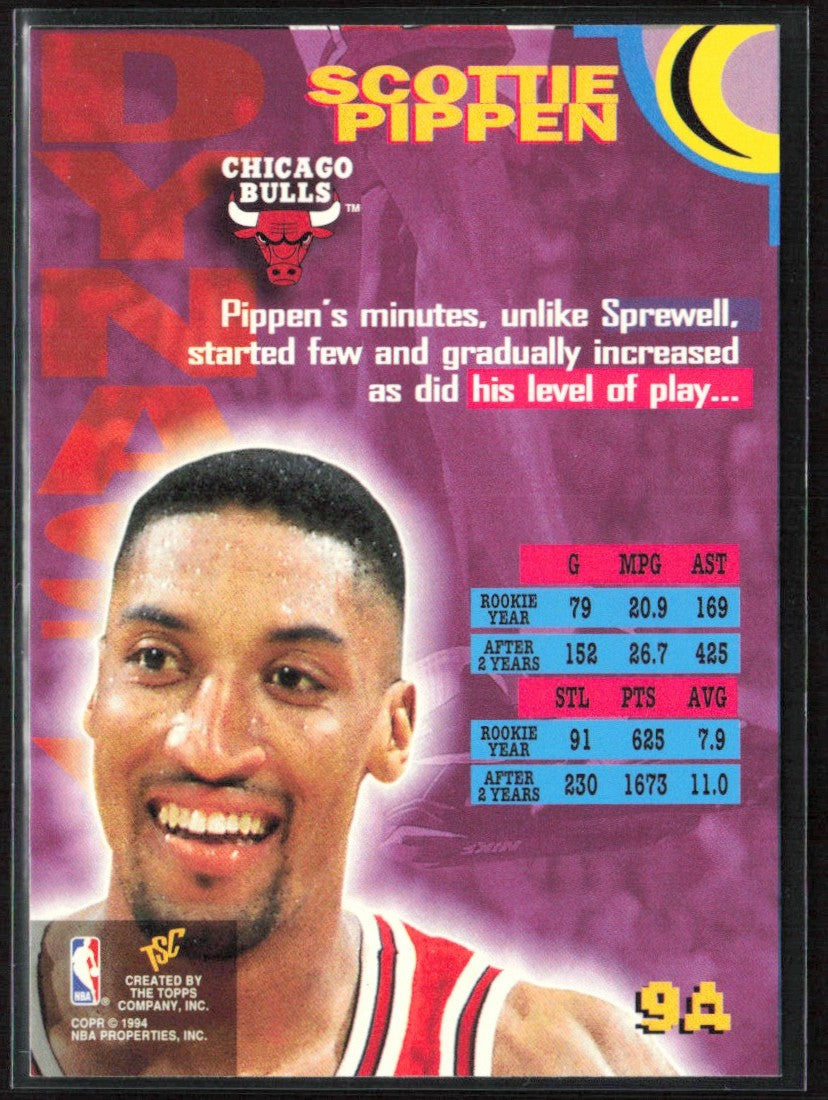 Scottie Pippen 1994 Topps Stadium Club Dynasty #9A Chicago Bulls