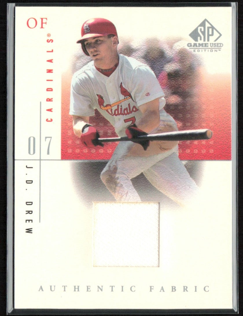 J.D. Drew 2001 SP Game Used Edition Authentic Fabric Jersey #JDR