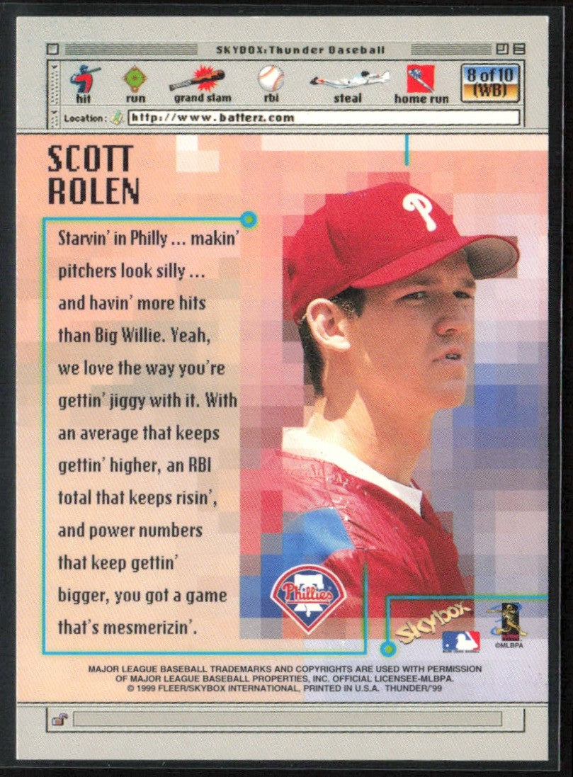 Scott Rolen 1999 SkyBox Thunder #8 Philadelphia Phillies