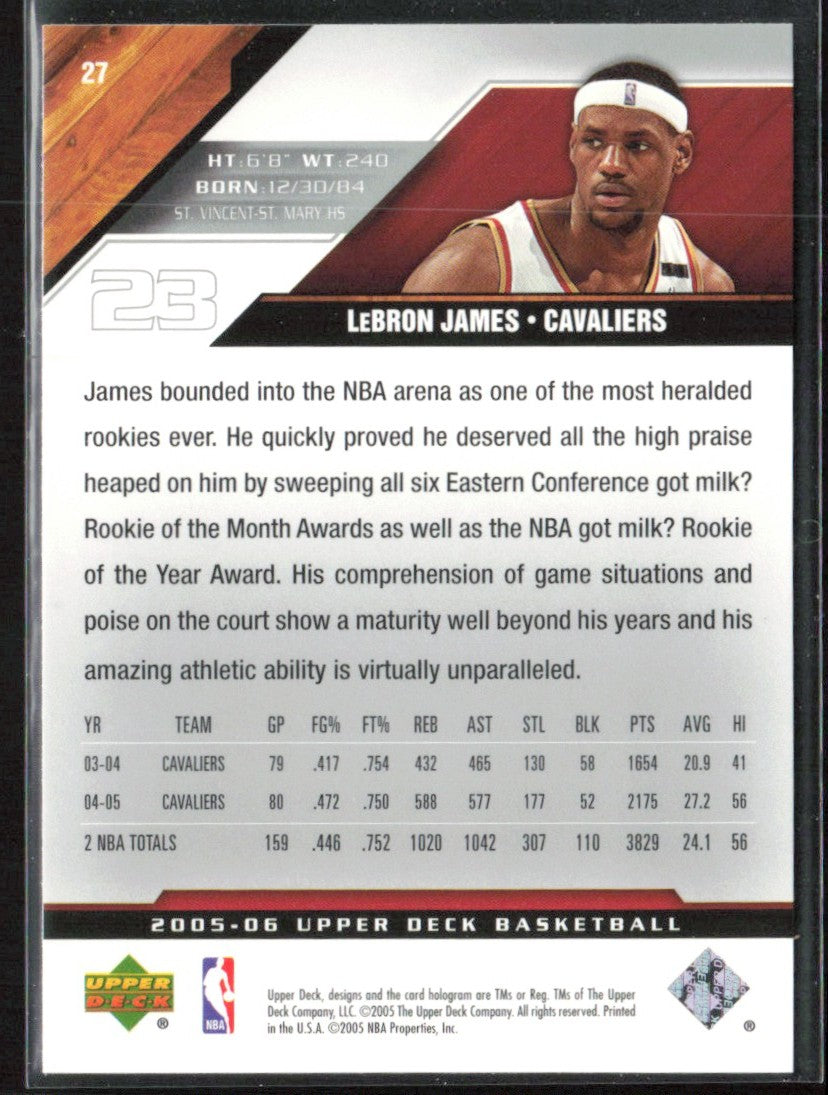 LeBron James 2005 Upper Deck #27 Cleveland Cavaliers