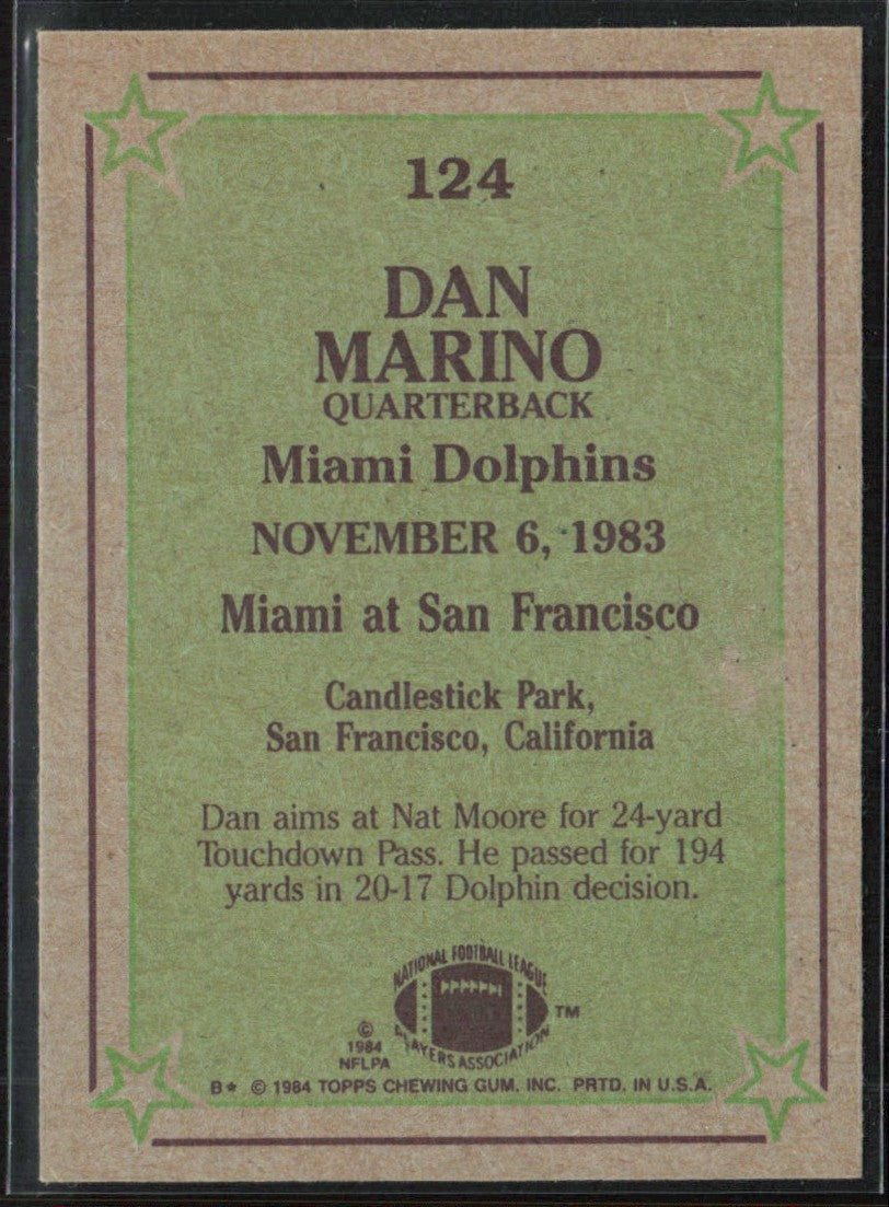 Dan Marino 1984 Topps #124 Miami Dolphins