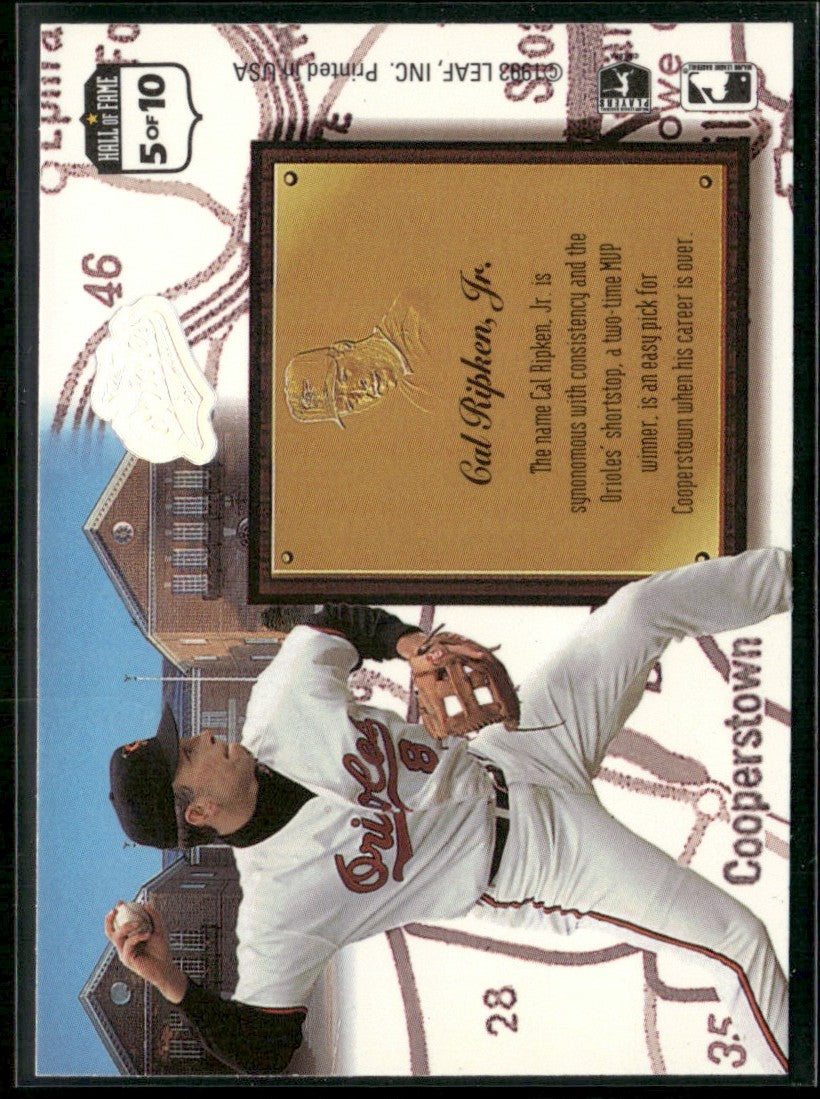 Cal Ripken Jr. 1994 Leaf Heading for the Hall #5 Baltimore Orioles