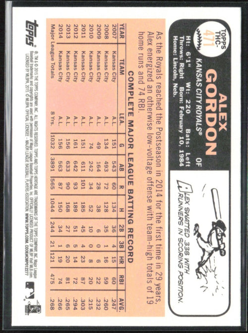 Alex Gordon 2015 Topps Heritage Chrome Foil #THC-471 Kansas City Royals