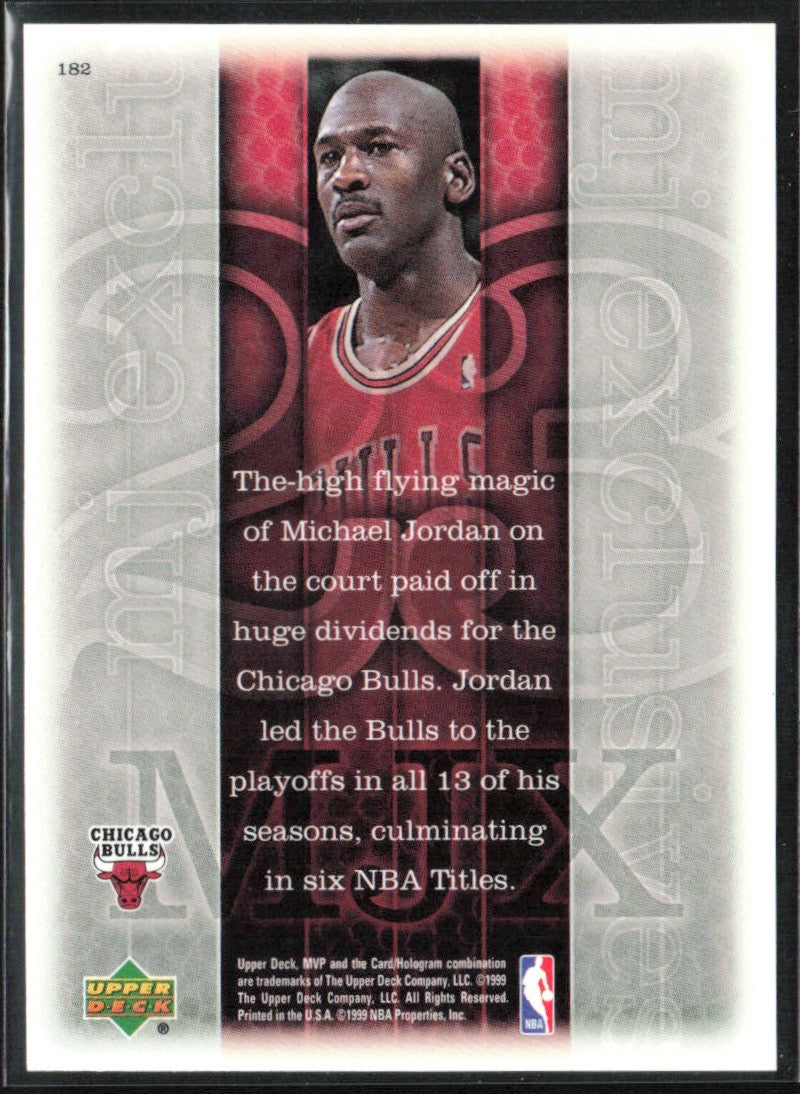 Michael Jordan 1999 Upper Deck MVP MJ Exclusives #182 Chicago Bulls