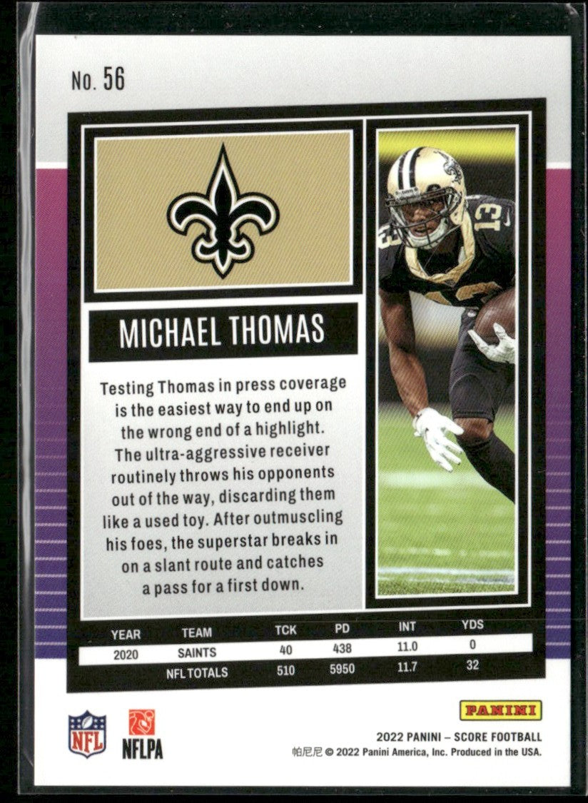 Michael Thomas 2022 Score Dots Gold /225 #56 New Orleans Saints