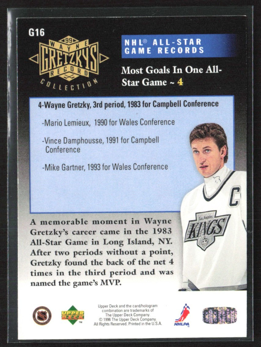 Wayne Gretzky 1995 Upper Deck Wayne Gretzky's Record Collection #G16