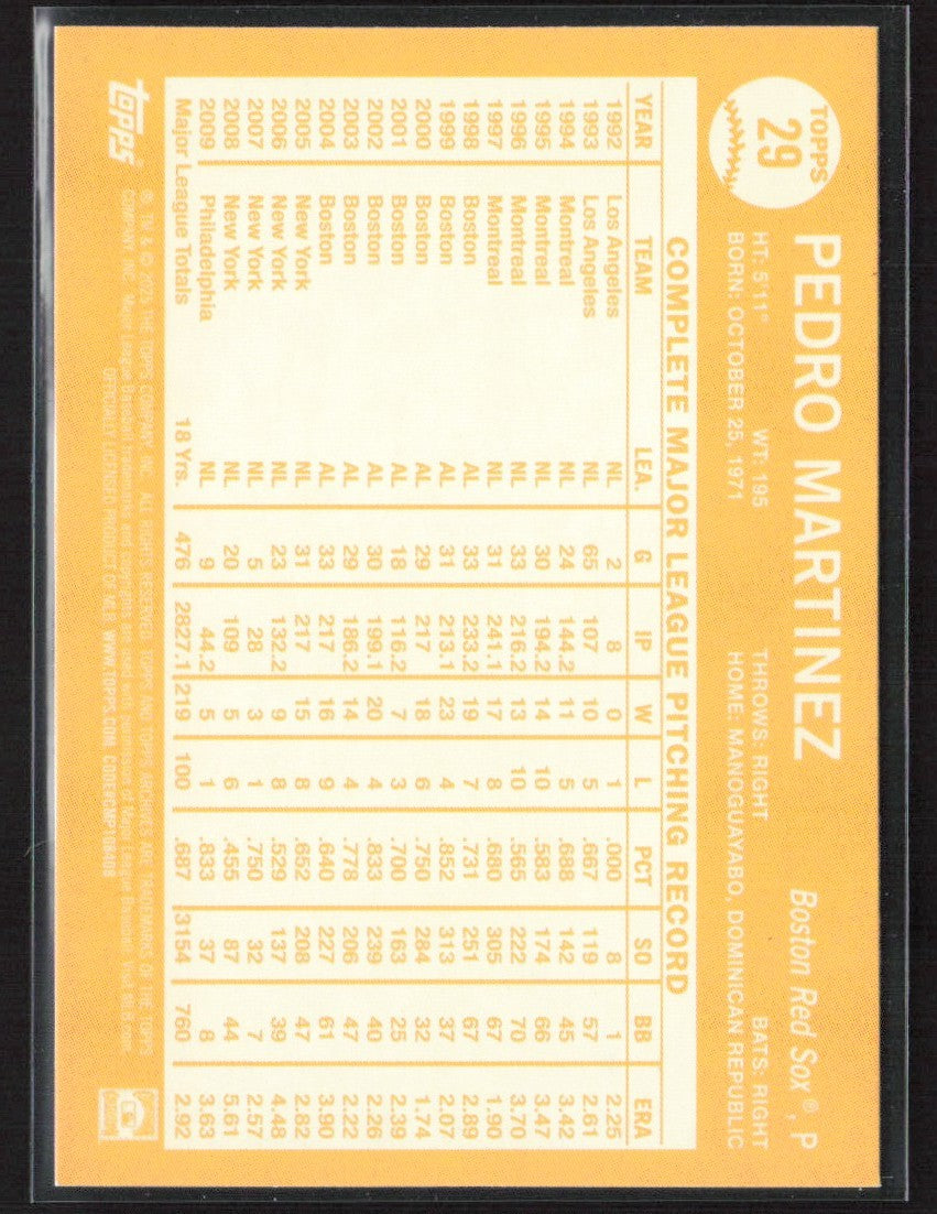 Pedro Martinez 2025 Topps Archives 1964 Black Foilboard #29 Boston Red Sox