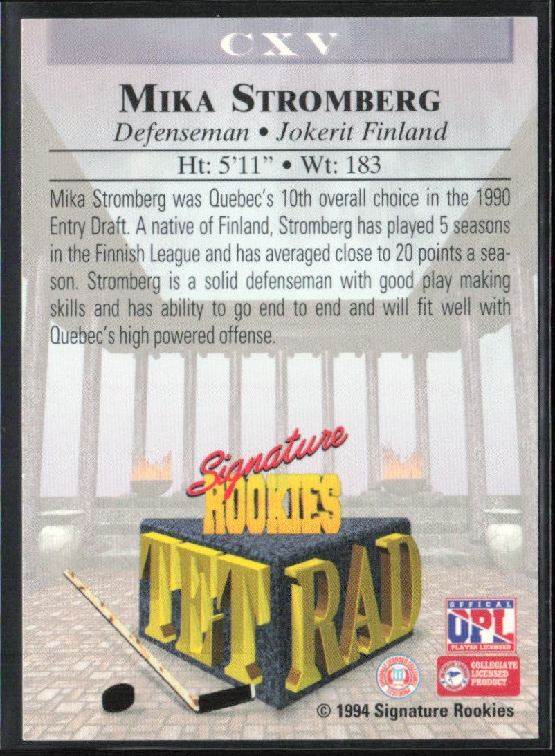 Mika Stromberg 1994 Signature Rookies TetRad AUTO /7750 #CXV