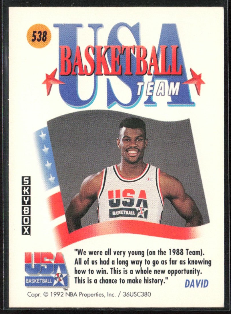 David Robinson 1991 SkyBox #538 USA
