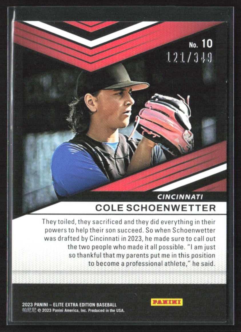 Cole Schoenwetter 2023 Panini Elite Extra Edition Blue Aspirations /349 #10