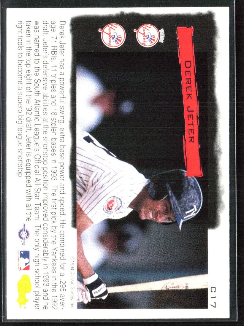 Derek Jeter 1994 Classic Cream of the Crop #C17 Tampa Yankees