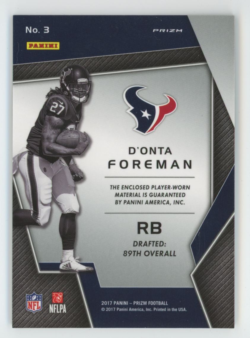 D'Onta Foreman 2017 Panini Prizm Premier Jerseys Jersey #3 Houston Texans