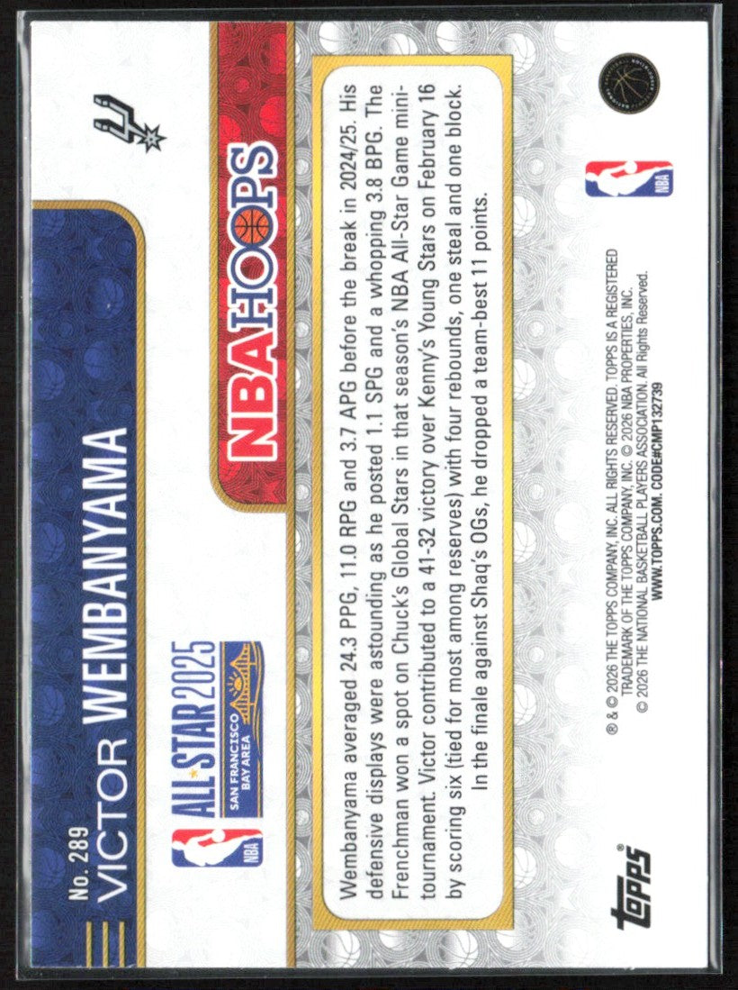 Victor Wembanyama 2026 NBA Hoops All-Star #289 San Antonio Spurs