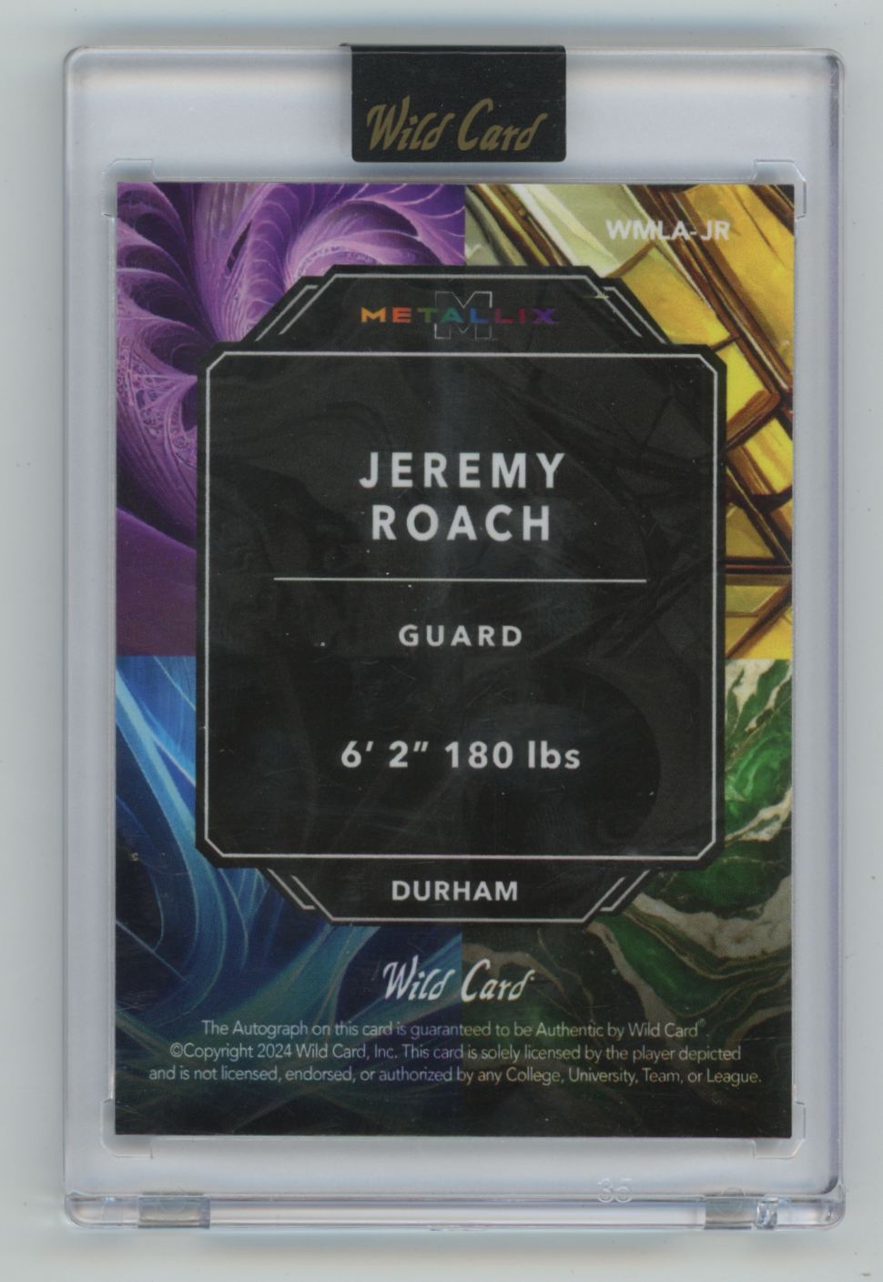 Jeremy Roach 2024 Wild Card Metallix AUTO /3 #WMLA-JR