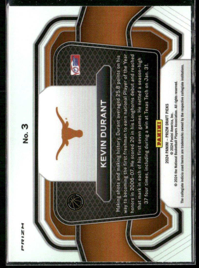 Kevin Durant 2024 Panini Prizm Draft Picks Campus Legends Red Ice #3