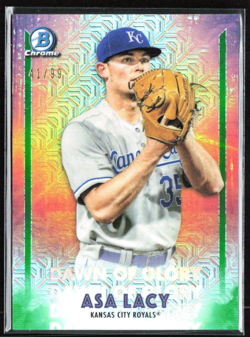 Asa Lacy 2021 Bowman Chrome Dawn of Glory Green Mojo /99 #FMFA-AL