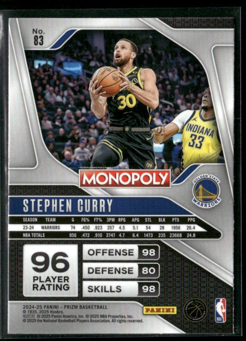 Stephen Curry 2024 Panini Prizm Monopoly #83 Golden State Warriors