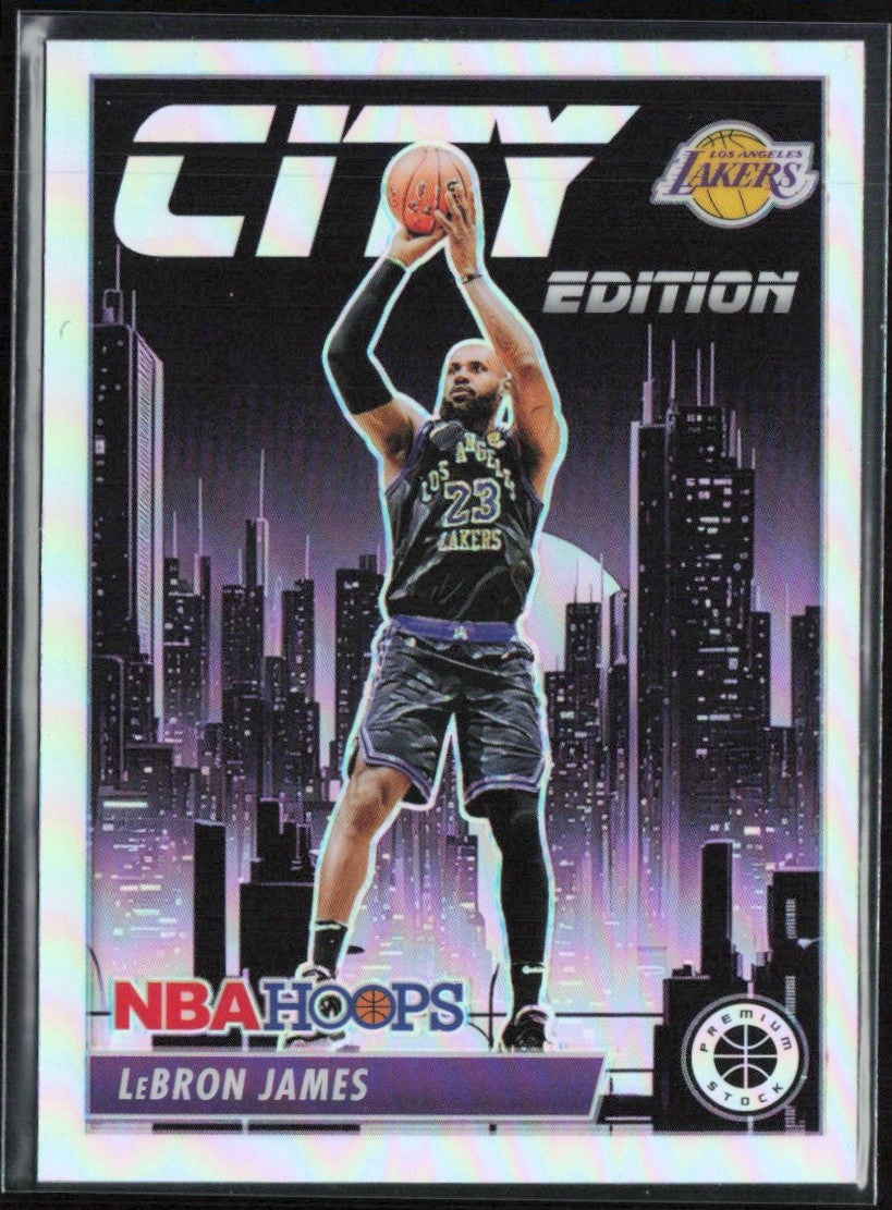 LeBron James 2023 Panini NBA Hoops Premium Stock City Edition Prizm #15
