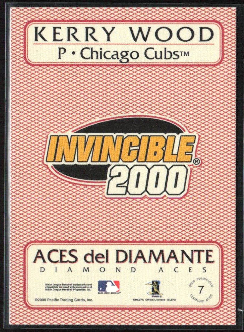 Kerry Wood 2000 Pacific Invincible Diamond Aces #7 Chicago Cubs