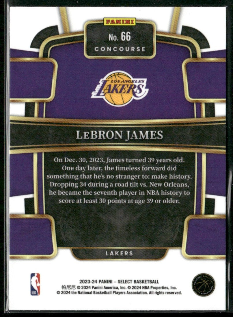 LeBron James 2023 Panini Select Concourse Retail Blue #66 Los Angeles Lakers