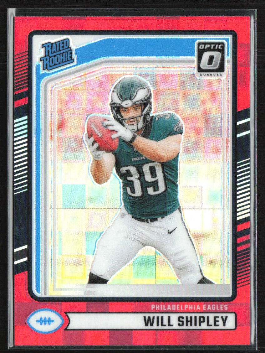 Will Shipley 2024 Donruss Optic Preview Red Pandora RC #312 Philadelphia Eagles
