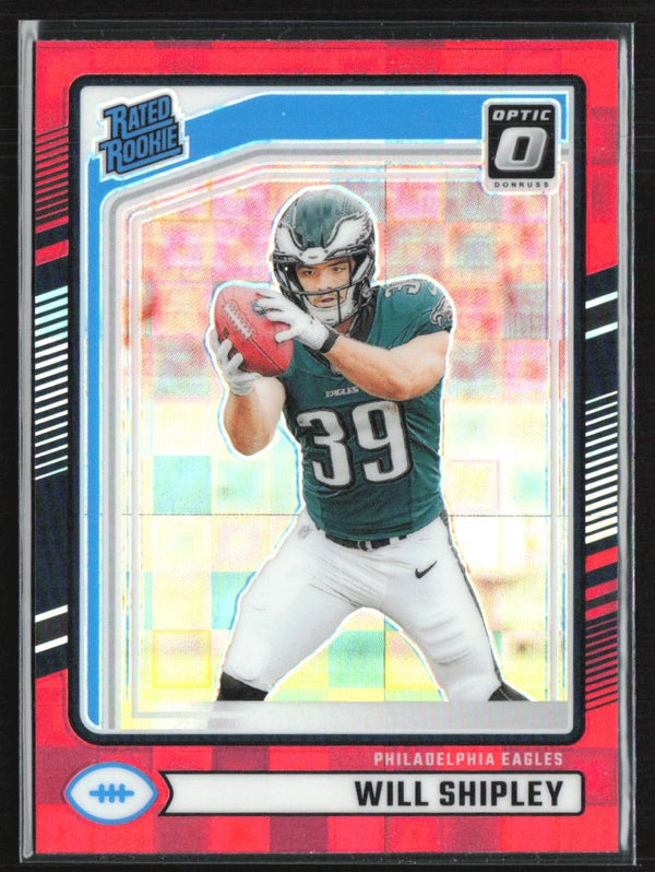 Will Shipley 2024 Donruss Optic Preview Red Pandora RC #312 Philadelphia Eagles