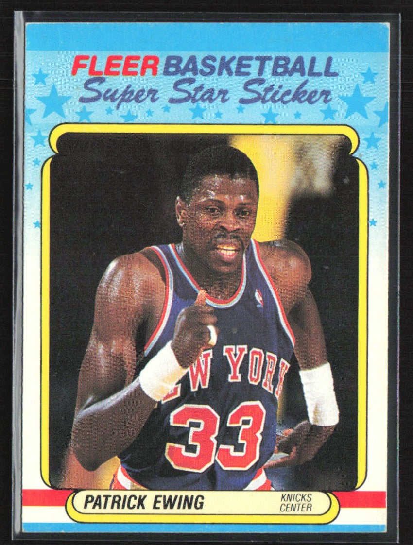 Patrick Ewing 1988 Fleer Superstar Sticker #5 New York Knicks