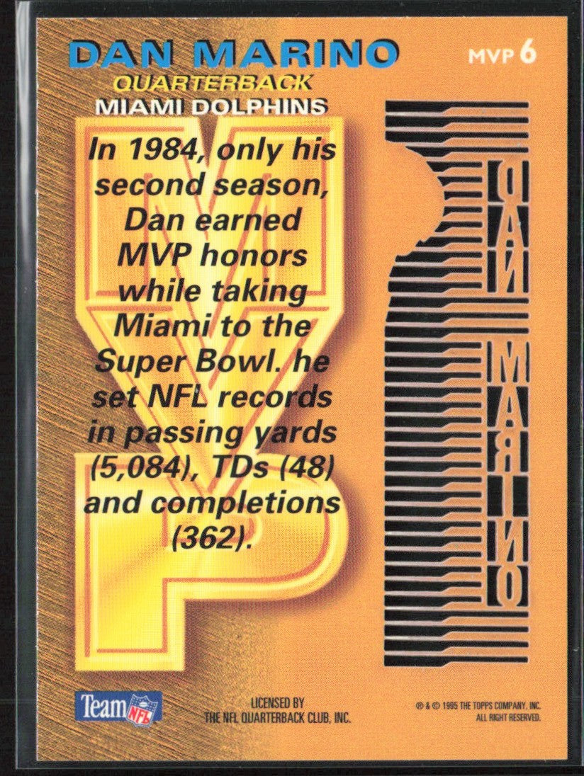 Dan Marino 1995 Topps Stadium Club MVP #MVP6 Miami Dolphins