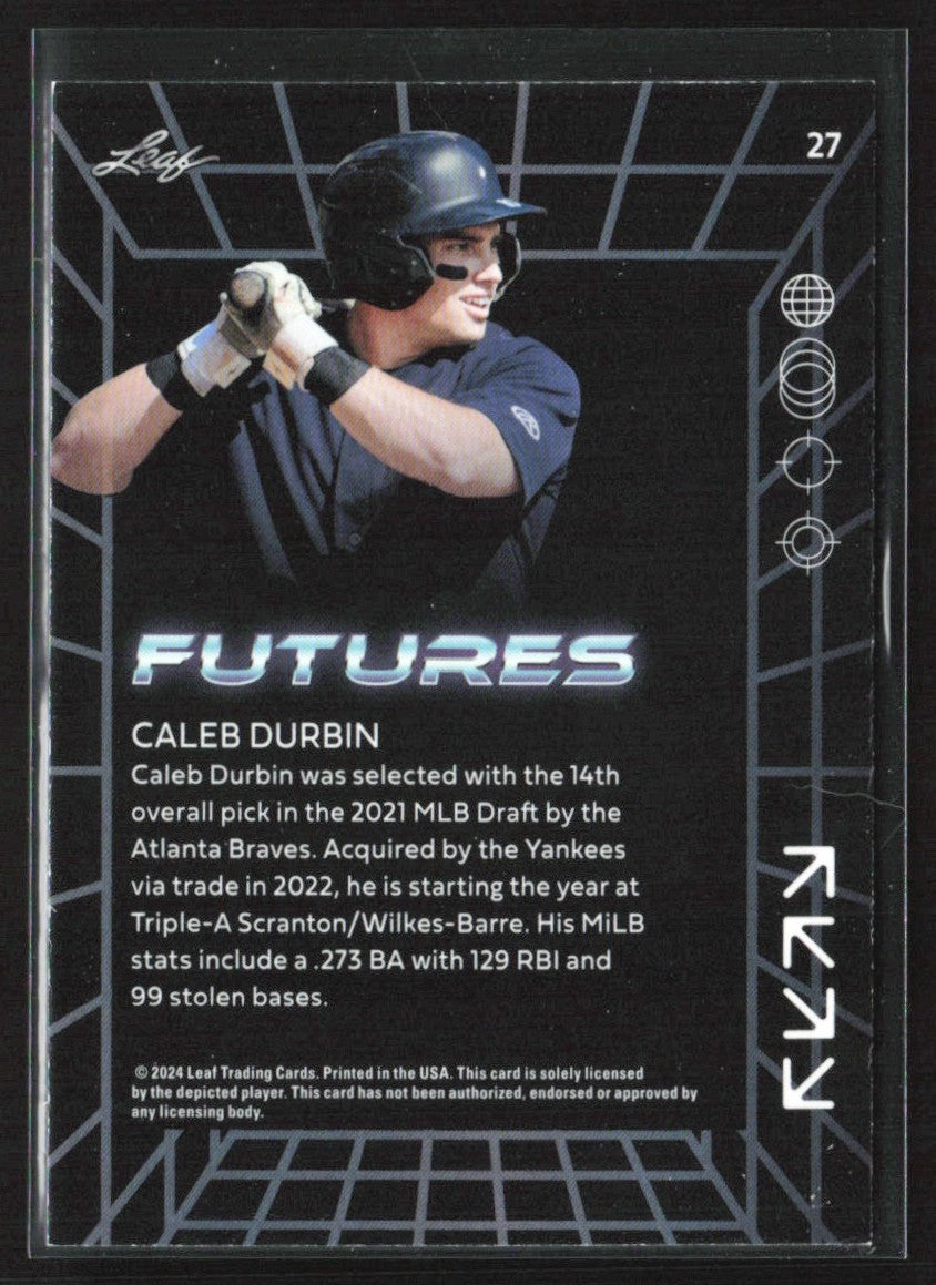 Caleb Durbin 2024 Leaf Futures Gold /249 #27 New York Yankees