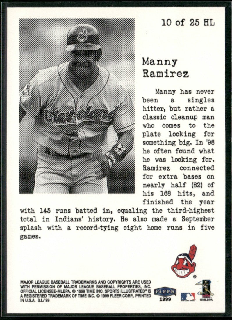 Manny Ramirez 1999 Fleer Sports Illustrated Headliners #10 Cleveland Indians