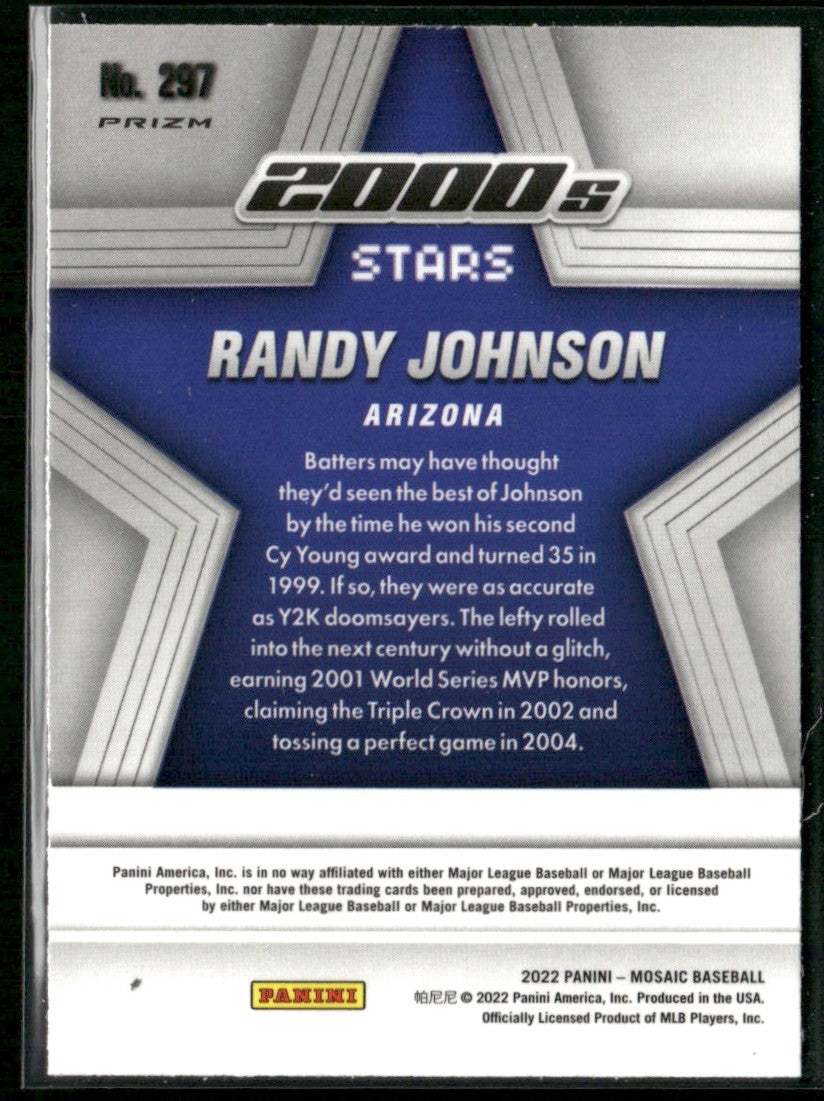 Randy Johnson 2022 Panini Mosaic 2000s Stars Green Prizm #297
