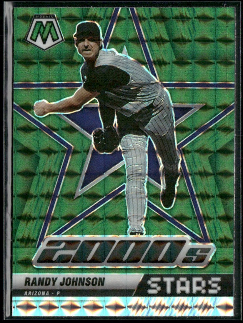 Randy Johnson 2022 Panini Mosaic 2000s Stars Green Prizm #297