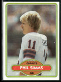 Phil Simms 1980 Topps RC #225 New York Giants
