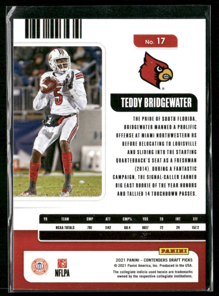 Teddy Bridgewater 2021 Panini Contenders Draft Picks Ticket Red Explosion #17
