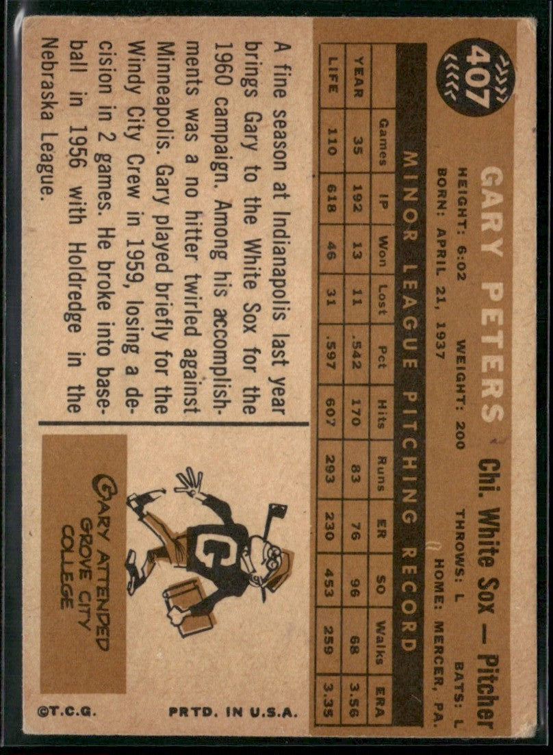 Gary Peters 1960 Topps #407 Chicago White Sox