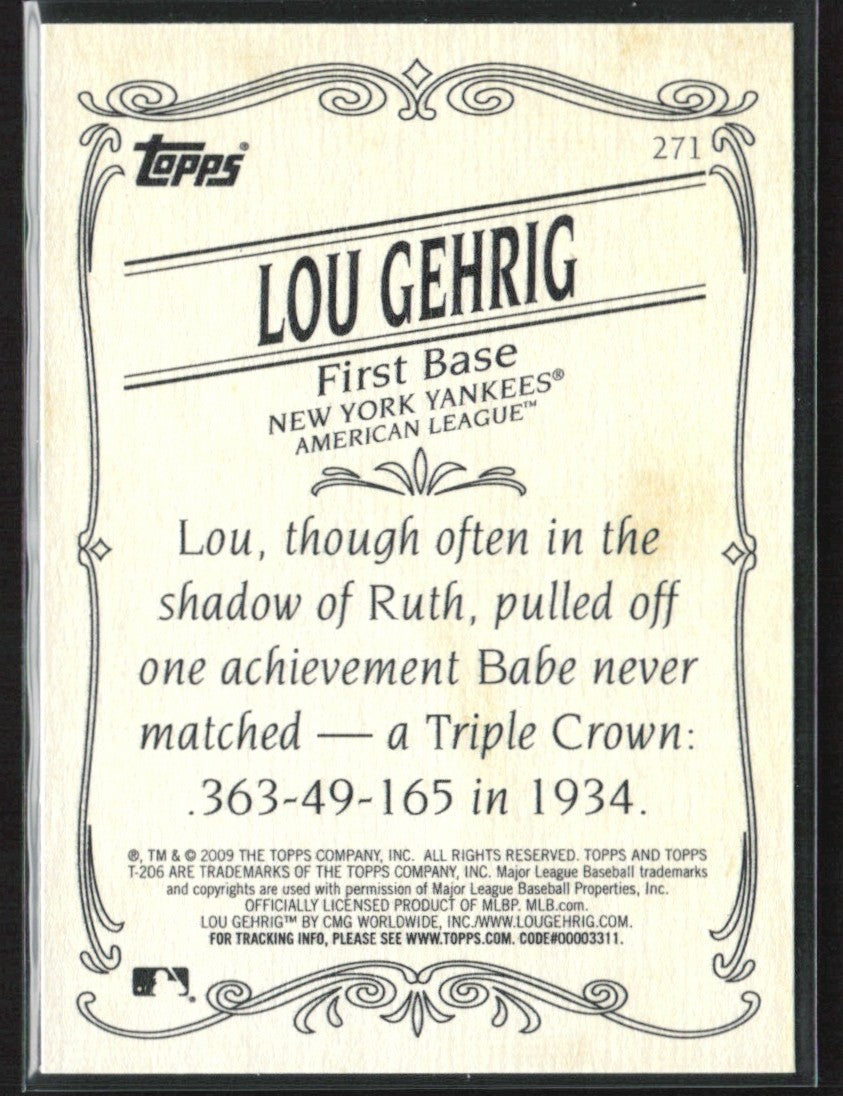Lou Gehrig 2009 Topps 206 Batting Pose #271 New York Yankees