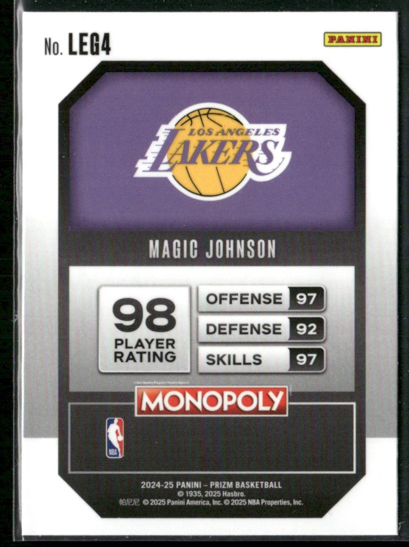Magic Johnson 2024 Panini Prizm Monopoly Legends #LEG4 Los Angeles Lakers