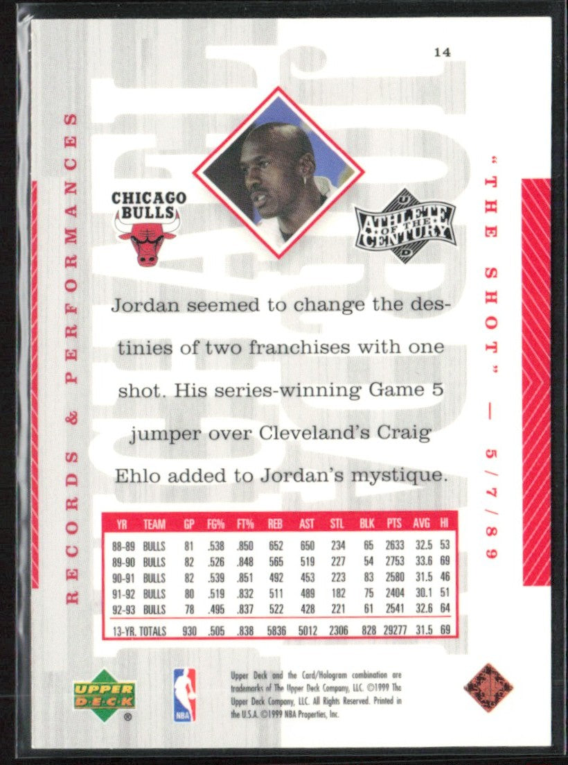 Michael Jordan 1999 Upper Deck Athlete of the Century #14 Chicago Bulls