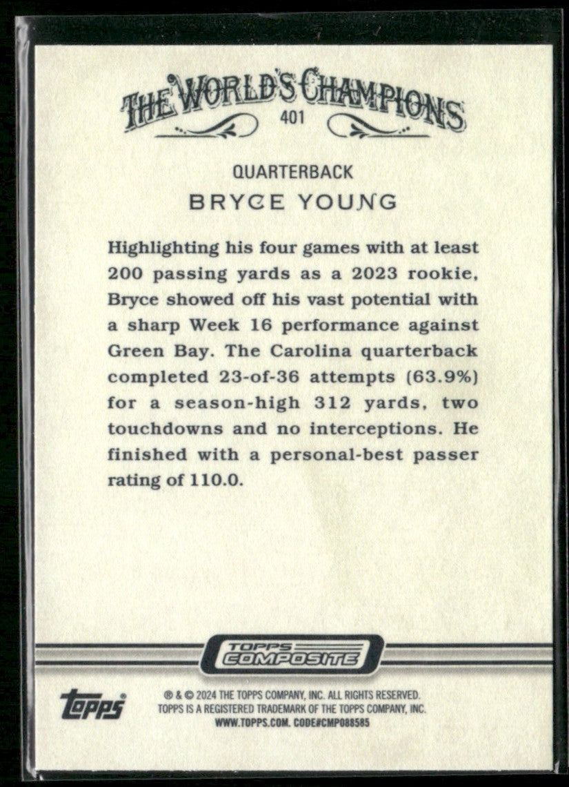 Bryce Young 2023 Topps Composite Allen & Ginter Silver Portrait RC #401