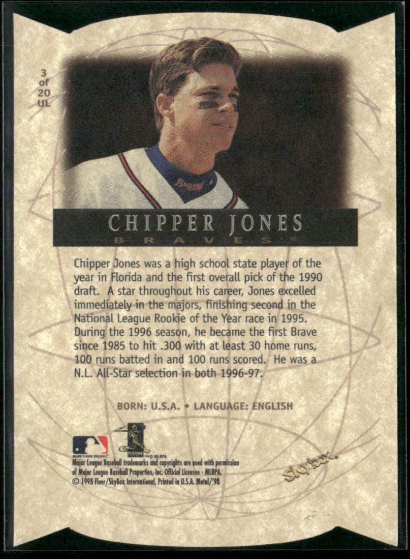 Chipper Jones 1998 Metal Universe Universal Language #3 Atlanta Braves