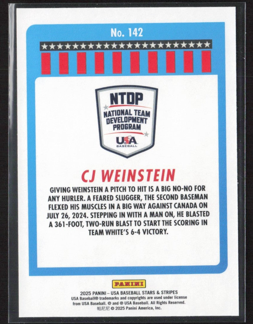 CJ Weinstein 2025 Panini Stars & Stripes #142 USA