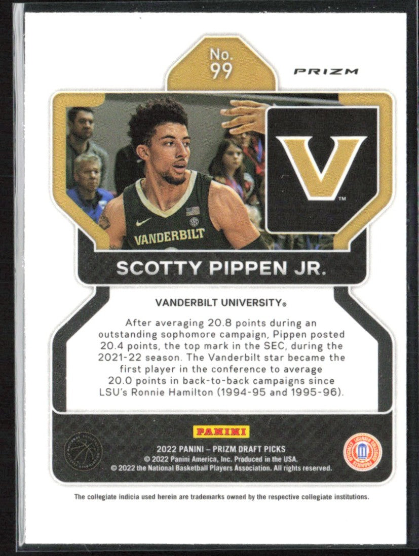 Scotty Pippen Jr. 2022 Panini Prizm Draft Picks Purple Wave RC #99