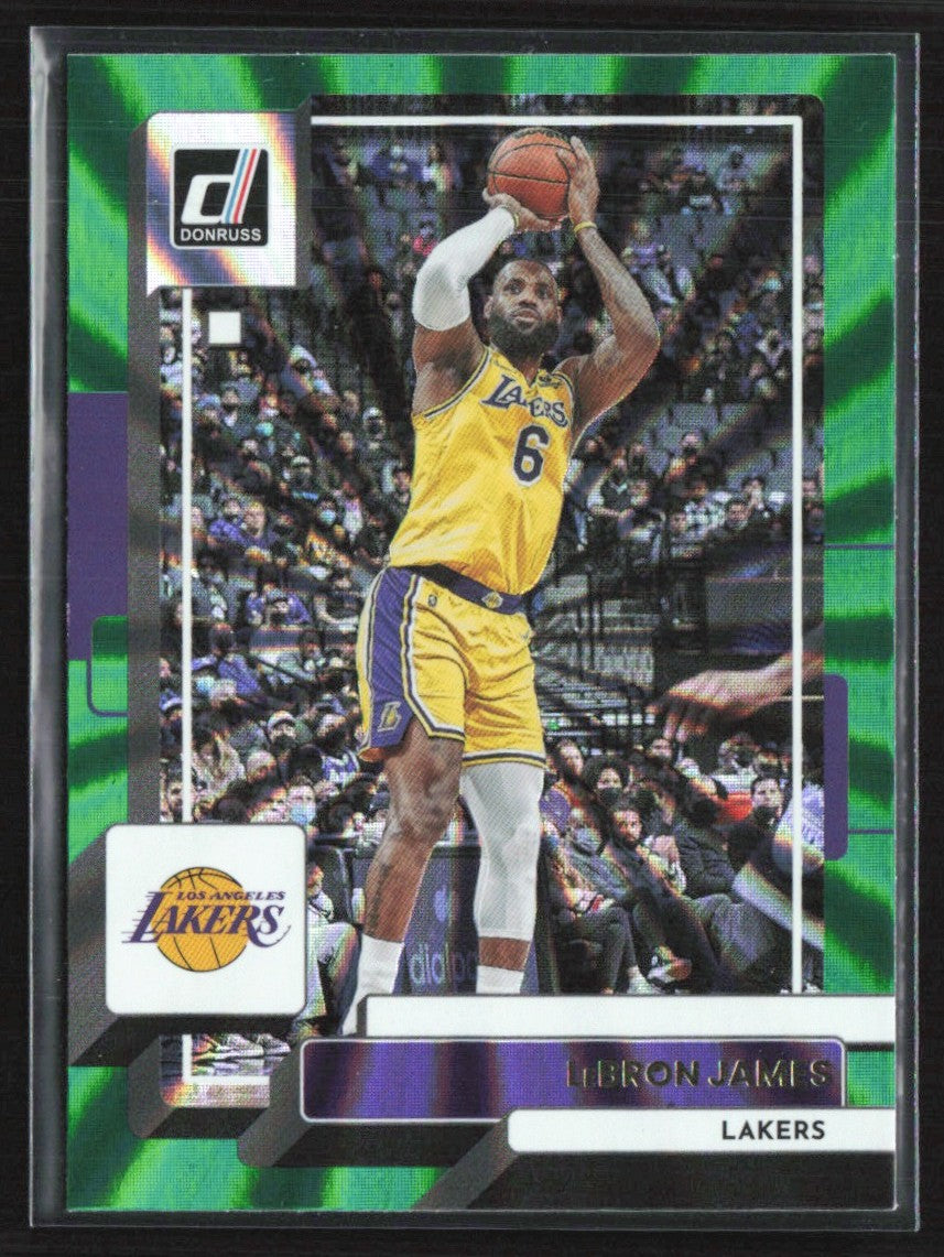 LeBron James 2022 Donruss Holo Green Laser #128 Los Angeles Lakers
