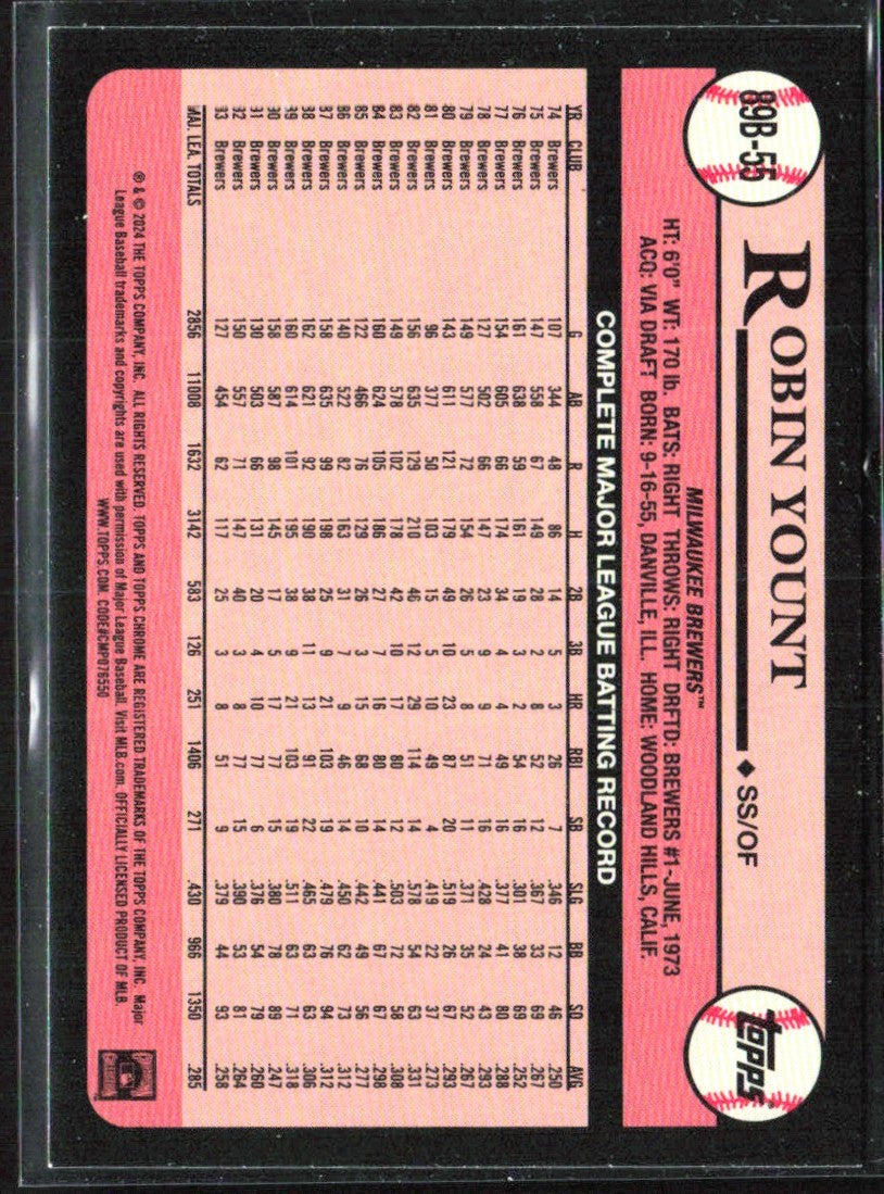 Robin Yount 2024 Topps 1989 Foil #89B-55 Milwaukee Brewers