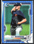 Matt Manning 2021 Bowman Chrome Blue Mojo Refractor /150 #BCP-205 Detroit Tigers