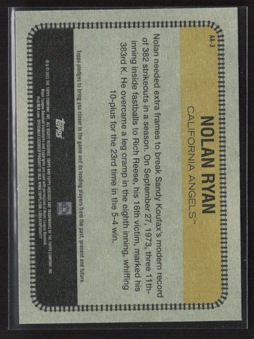 Nolan Ryan 2022 Topps Heritage All Aboard! #AA3 Houston Astros