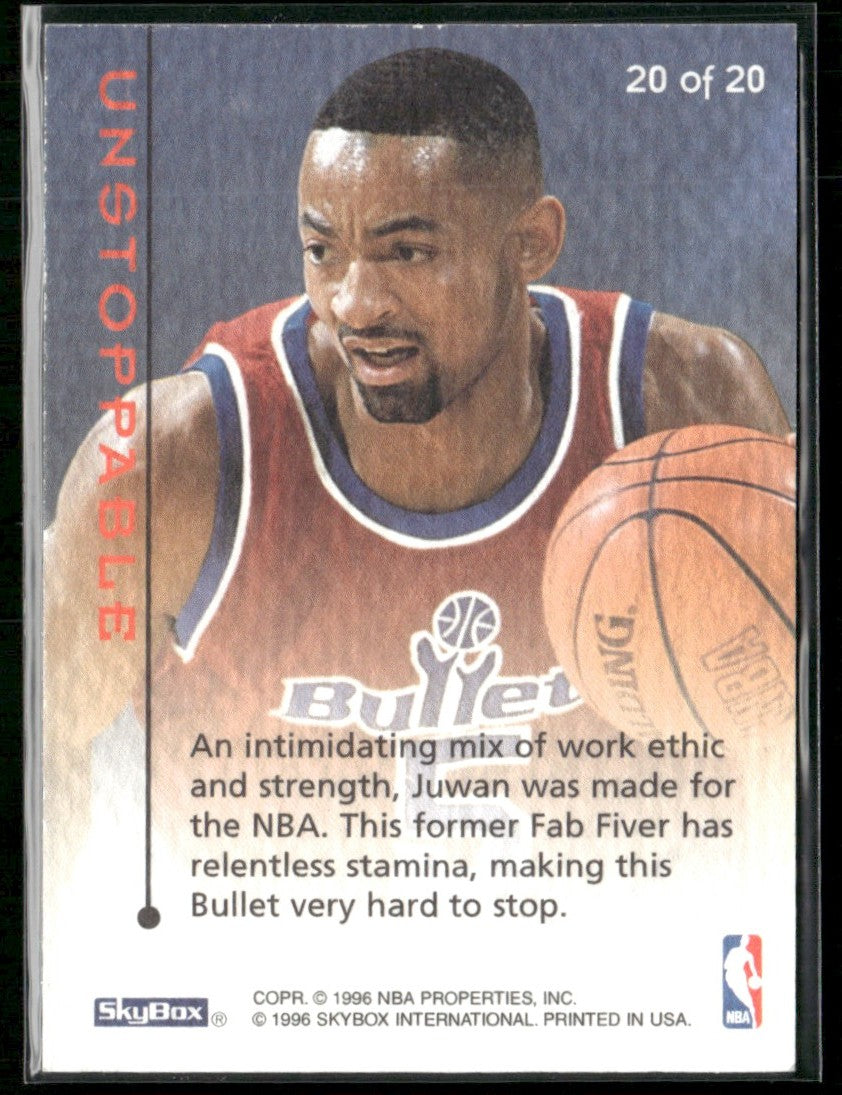 Juwan Howard 1995 SkyBox E-XL Unstoppable #20 Washington Bullets