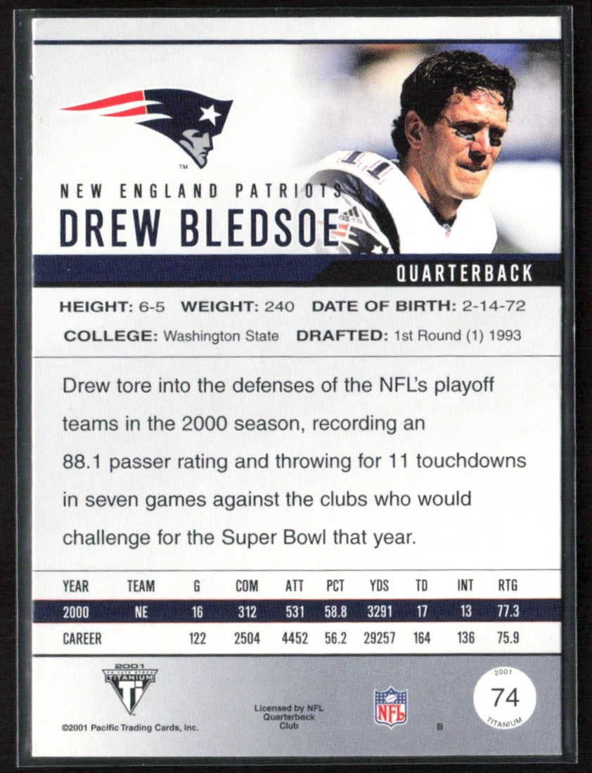 Drew Bledsoe 2001 Pacific Titanium #74 New England Patriots