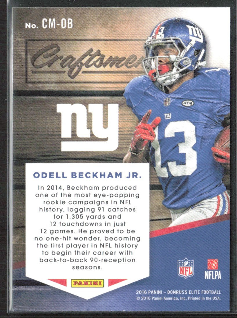 Odell Beckham Jr. 2016 Panini Donruss Elite Craftsmen Green #CM-OB